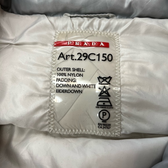 AUTHENTIC GREY PRADA QUILTED EIDERDOWN LIGHTWEIGHT PUFFER JACKET - Picture 6 of 9